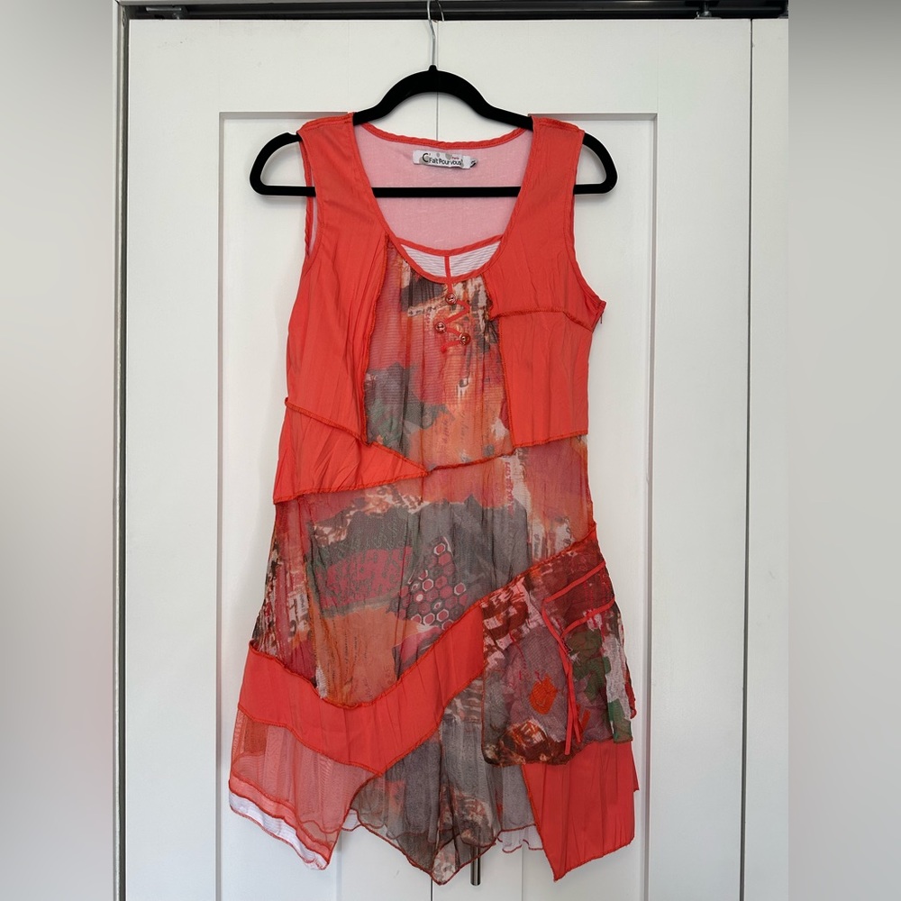 French Designer Y2k Patchwork Summer Mini Dress - image 1